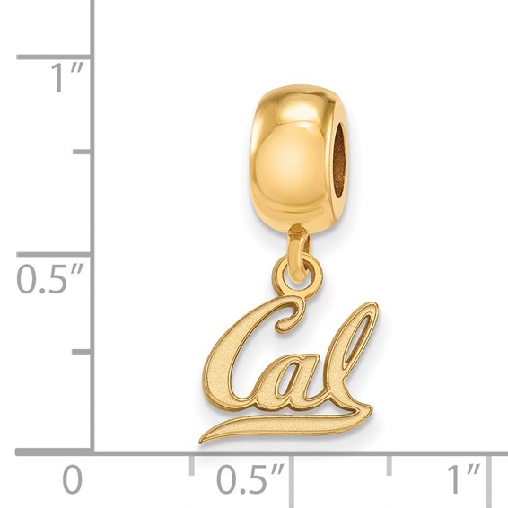 Sterling Silver Gold-plated LogoArt University of California Berkeley Extra Small Dangle Bead Charm