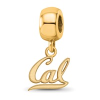 Sterling Silver Gold-plated LogoArt University of California Berkeley Extra Small Dangle Bead Charm view 1