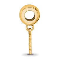 Sterling Silver Gold-plated LogoArt University of Central Florida U-c-f Extra Small Dangle Bead Charm view 2
