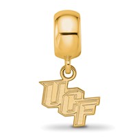 Sterling Silver Gold-plated LogoArt University of Central Florida U-c-f Extra Small Dangle Bead Charm view 4