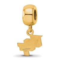 Sterling Silver Gold-plated LogoArt University of Central Florida U-c-f Extra Small Dangle Bead Charm view 5