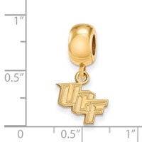 Sterling Silver Gold-plated LogoArt University of Central Florida U-c-f Extra Small Dangle Bead Charm view 3