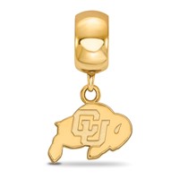 Sterling Silver Gold-plated LogoArt University of Colorado Buffalo Extra Small Dangle Bead Charm view 3
