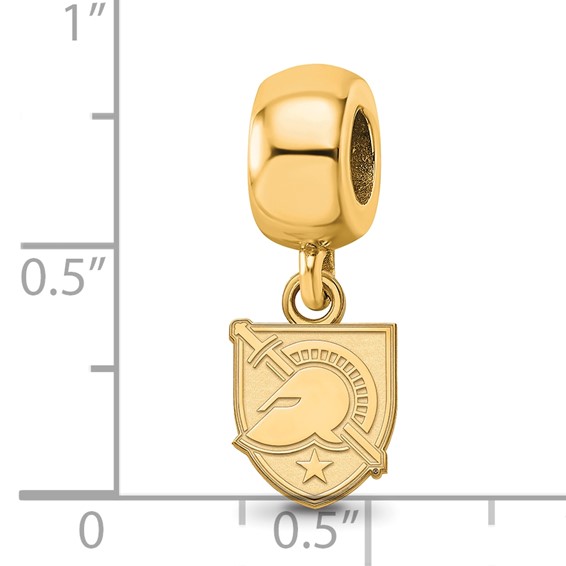 Sterling Silver Gold-plated LogoArt U.S. Military Academy Letter A Extra Small Dangle Bead Charm
