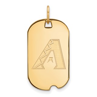 Sterling Silver Gold Plated Major League Baseball LogoArt Arizona Diamondbacks Small Dog Tag