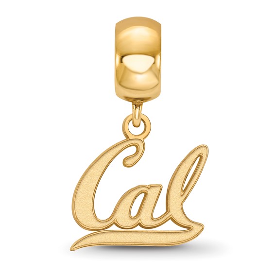 Sterling Silver Gold-plated LogoArt University of California Berkeley Small Dangle Bead Charm