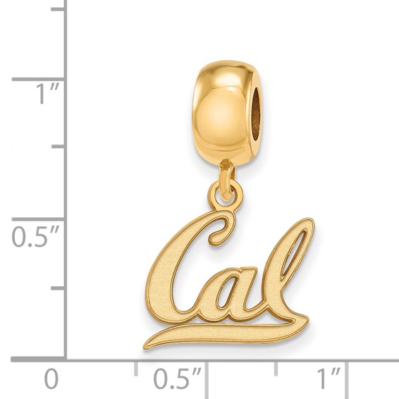 Sterling Silver Gold-plated LogoArt University of California Berkeley Small Dangle Bead Charm