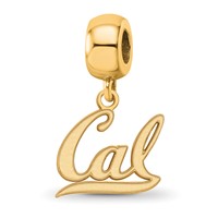 Sterling Silver Gold-plated LogoArt University of California Berkeley Small Dangle Bead Charm view 1