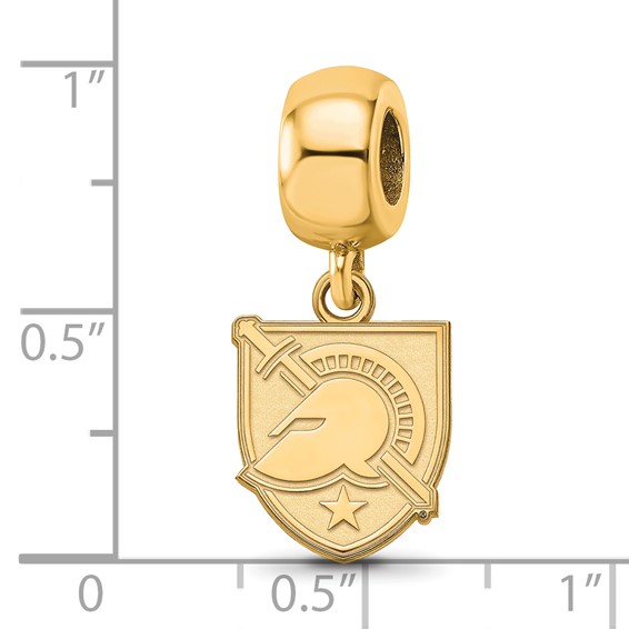 Sterling Silver Gold-plated LogoArt U.S. Military Academy Letter A Small Dangle Bead Charm