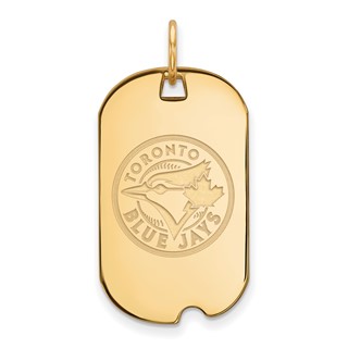 Sterling Silver Gold Plated Major League Baseball LogoArt Toronto Blue Jays Small Dog Tag