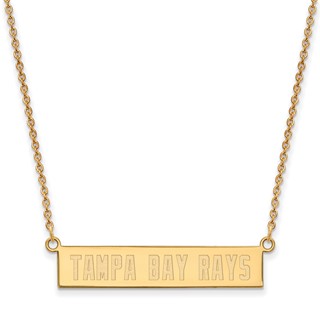 Sterling Silver Gold Plated Major League Baseball LogoArt Tampa Bay Rays Bar Necklace