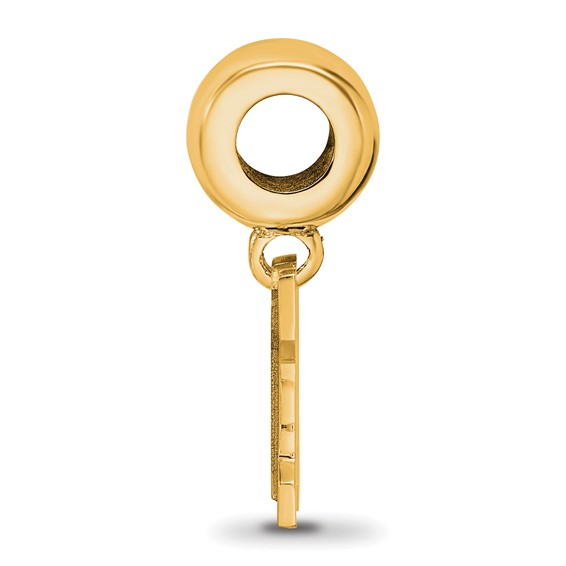 Sterling Silver Gold-plated LogoArt Montana State University Letter M Small Dangle Bead Charm