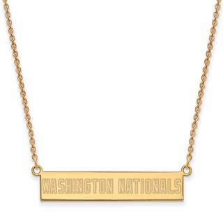 Sterling Silver Gold Plated Major League Baseball LogoArt Washington Nationals Bar Necklace