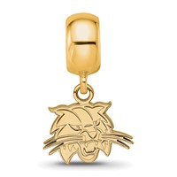 Sterling Silver Gold-plated LogoArt Ohio University Bobcat Extra Small Dangle Bead Charm view 4