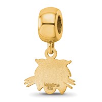 Sterling Silver Gold-plated LogoArt Ohio University Bobcat Extra Small Dangle Bead Charm view 5