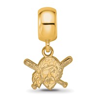 Sterling Silver Gold Plated Major League Baseball LogoArt Pittsburgh Pirates Dangle Bead view 4