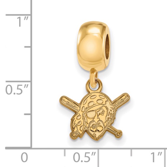 Sterling Silver Gold Plated Major League Baseball LogoArt Pittsburgh Pirates Dangle Bead