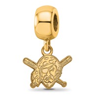 Sterling Silver Gold Plated Major League Baseball LogoArt Pittsburgh Pirates Dangle Bead view 2