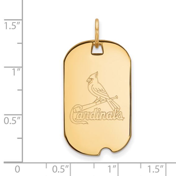 14k Gold Major League Baseball LogoArt St. Louis Cardinals Small Dog Tag Pendant