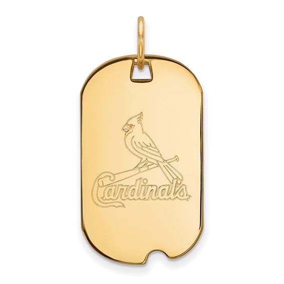 14k Gold Major League Baseball LogoArt St. Louis Cardinals Small Dog Tag Pendant