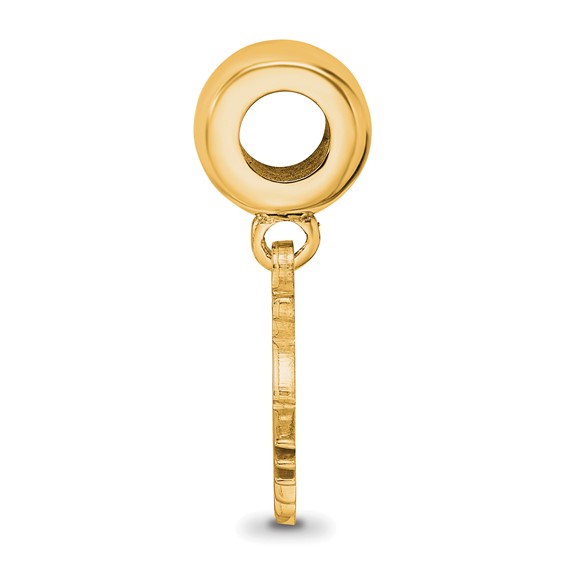 Sterling Silver Gold-plated LogoArt Ohio University Bobcat Small Dangle Bead Charm