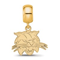Sterling Silver Gold-plated LogoArt Ohio University Bobcat Small Dangle Bead Charm view 4