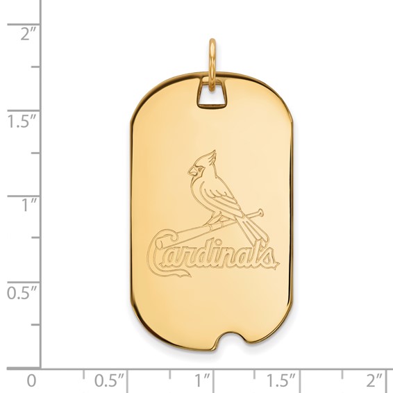 14k Gold Major League Baseball LogoArt St. Louis Cardinals Large Dog Tag Pendant