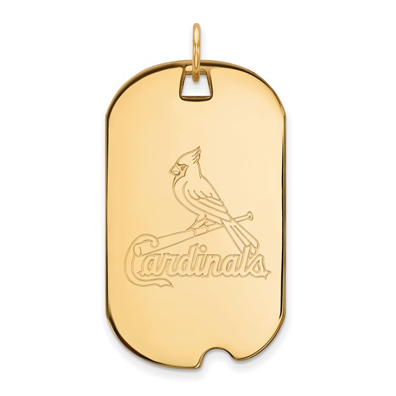 14k Gold Major League Baseball LogoArt St. Louis Cardinals Large Dog Tag Pendant