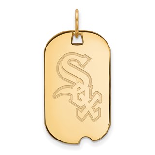Sterling Silver Gold Plated Major League Baseball LogoArt Chicago White Sox Dog Tag