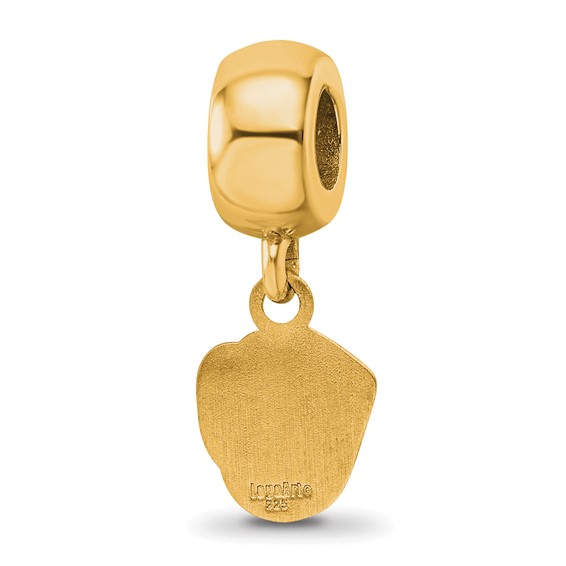 Sterling Silver Gold Plated Major League Baseball LogoArt Milwaukee Brewers Dangle Bead