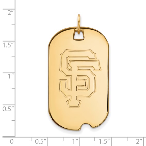 10k Gold Major League Baseball LogoArt San Francisco Giants S-F Large Dog Tag Pendant