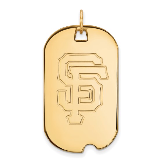 10k Gold Major League Baseball LogoArt San Francisco Giants S-F Large Dog Tag Pendant