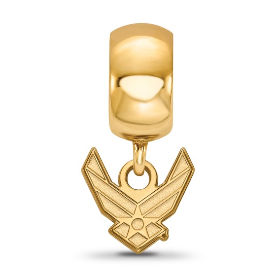 Sterling Silver Gold-plated LogoArt U.S. Air Force Extra Small Dangle Bead Charm