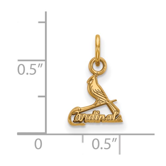 Sterling Silver Gold Plated Major League Baseball LogoArt St. Louis Cardinals Anklet