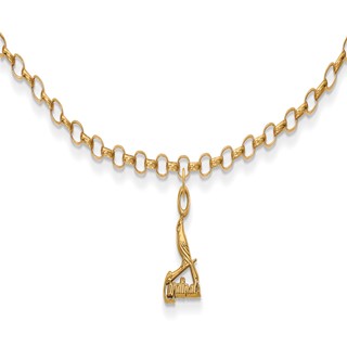 Sterling Silver Gold Plated Major League Baseball LogoArt St. Louis Cardinals Anklet