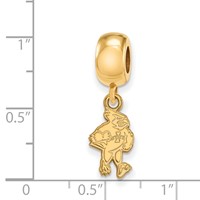 Sterling Silver Gold-plated LogoArt Iowa State University Cardinal Small Dangle Bead Charm view 2