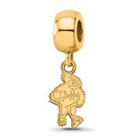 Sterling Silver Gold-plated LogoArt Iowa State University Cardinal Small Dangle Bead Charm view 1