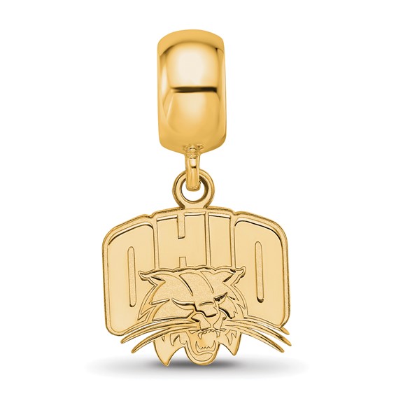Sterling Silver Gold-plated LogoArt Ohio University Small Dangle Bead Charm