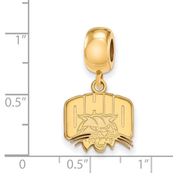 Sterling Silver Gold-plated LogoArt Ohio University Small Dangle Bead Charm
