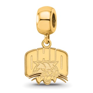 Sterling Silver Gold-plated LogoArt Ohio University Small Dangle Bead Charm
