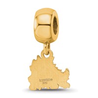 Sterling Silver Gold-plated LogoArt Texas Christian University Horned Frog Extra Small Dangle Bead Charm view 5