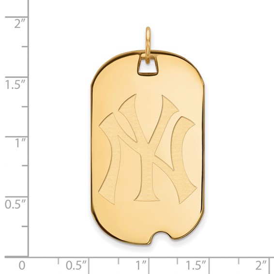 10k Gold Major League Baseball LogoArt New York Yankees N-Y Large Dog Tag Pendant