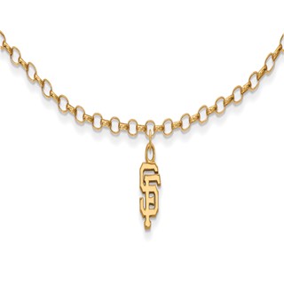 Sterling Silver Gold Plated Major League Baseball LogoArt San Francisco Giants S-F Anklet