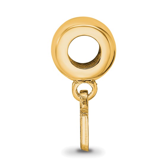 Sterling Silver Gold-plated LogoArt Louisiana State University L-S-U Extra Small Dangle Bead Charm