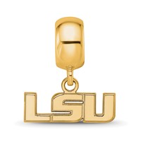 Sterling Silver Gold-plated LogoArt Louisiana State University L-s-u Extra Small Dangle Bead Charm view 4