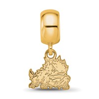 Sterling Silver Gold-plated LogoArt Texas Christian University Horned Frog Small Dangle Bead Charm view 4