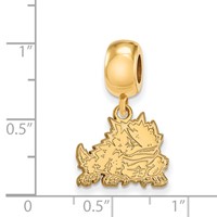 Sterling Silver Gold-plated LogoArt Texas Christian University Horned Frog Small Dangle Bead Charm view 3