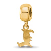 Sterling Silver Gold-plated LogoArt University of Louisville Letter L Extra Small Dangle Bead Charm view 5