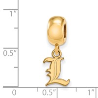 Sterling Silver Gold-plated LogoArt University of Louisville Letter L Extra Small Dangle Bead Charm view 3