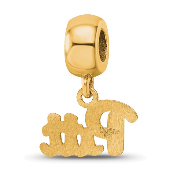 Sterling Silver Gold-plated LogoArt University of Pittsburgh Extra Small Dangle Bead Charm